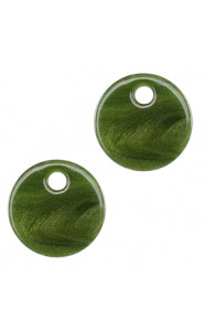 Resin pendant 12mm - Moss green